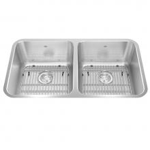 Kindred Canada KSD1UA/9D - Kindred Collection 32.88-in LR x 18.75-in FB Undermount Double Bowl Stainless Steel Kitchen Sink