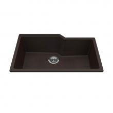 Kindred Canada MGS2031U-9ES - Granite Series 30.69-in LR x 19.69-in FB Undermount Single Bowl Granite Kitchen Sink in Mocha