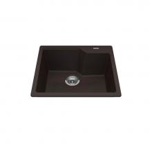 Kindred Canada MGSM2022-9ES - Granite Series 22.06-in LR x 19.69-in FB Drop In Single Bowl Granite Kitchen Sink in Mocha