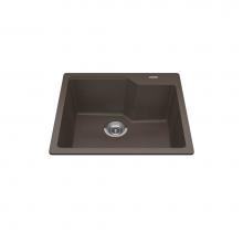 Kindred Canada MGSM2022-9SM - Granite Series 22.06-in LR x 19.69-in FB Drop In Single Bowl Granite Kitchen Sink  in Storm