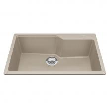 Kindred Canada MGSM2031-9CHA - Granite Series 30.7-in LR x 19.69-in FB Drop In Single Bowl Granite Kitchen Sink in Champagne