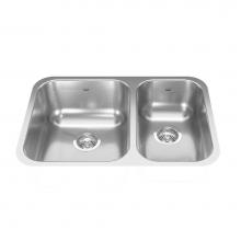 Kindred Canada NDC1827RU/9 - Reginox 26.88-in LR x 17.75-in FB Undermount Double Bowl Stainless Steel Kitchen Sink
