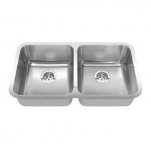 Kindred Canada QDUA1831/8 - Steel Queen 30.88-in LR x 17.75-in FB Undermount Double Bowl Stainless Steel Kitchen Sink