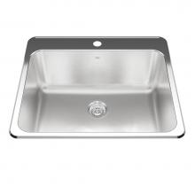 Kindred Canada QSLA2225/10/1 - Kindred Utility Collection 25.25-in LR x 22-in FB Drop In Single Bowl 1-Hole Stainless Steel Laund