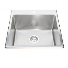 Kindred Canada QSLF2020/10/1 - Kindred Utility Collection 20.13-in LR x 20.56-in FB Dualmount Single Bowl 1-Hole Stainless Steel