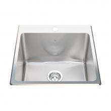 Kindred Canada QSLF2020/12/1 - Kindred Utility Collection 20.13-in LR x 20.56-in FB Dualmount Single Bowl 1-Hole Stainless Steel