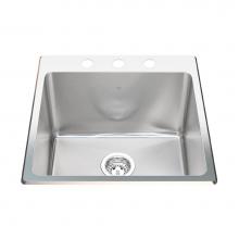Kindred Canada QSLF2020/12/3 - Kindred Utility Collection 20.13-in LR x 20.56-in FB Dualmount Single Bowl 3-Hole Stainless Steel