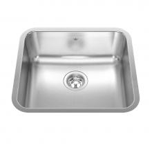 Kindred Canada QSUA1820/8 - Steel Queen 19.75-in LR x 17.75-in FB Undermount Single Bowl Stainless Steel Kitchen Sink