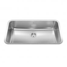 Kindred Canada QSUA1933/8 - Steel Queen 32.75-in LR x 18.75-in FB Undermount Single Bowl Stainless Steel Kitchen Sink