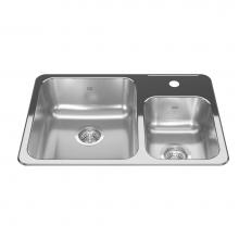 Kindred Canada RCM1826/1 - Reginox 26.5-in LR x 18.13-in FB Drop In Double Bowl Stainless Steel Kitchen Sink