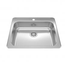 Kindred Canada RSLA2522-55-1 - Reginox 25.62-in LR x 22-in FB Drop In Single Bowl 1-Hole Stainless Steel ADA Kitchen Sink