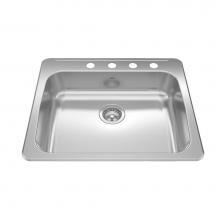 Kindred Canada RSLA2522-55-4 - Reginox 25.62-in LR x 22-in FB Drop In Single Bowl 4-Hole Stainless Steel Kitchen Sink