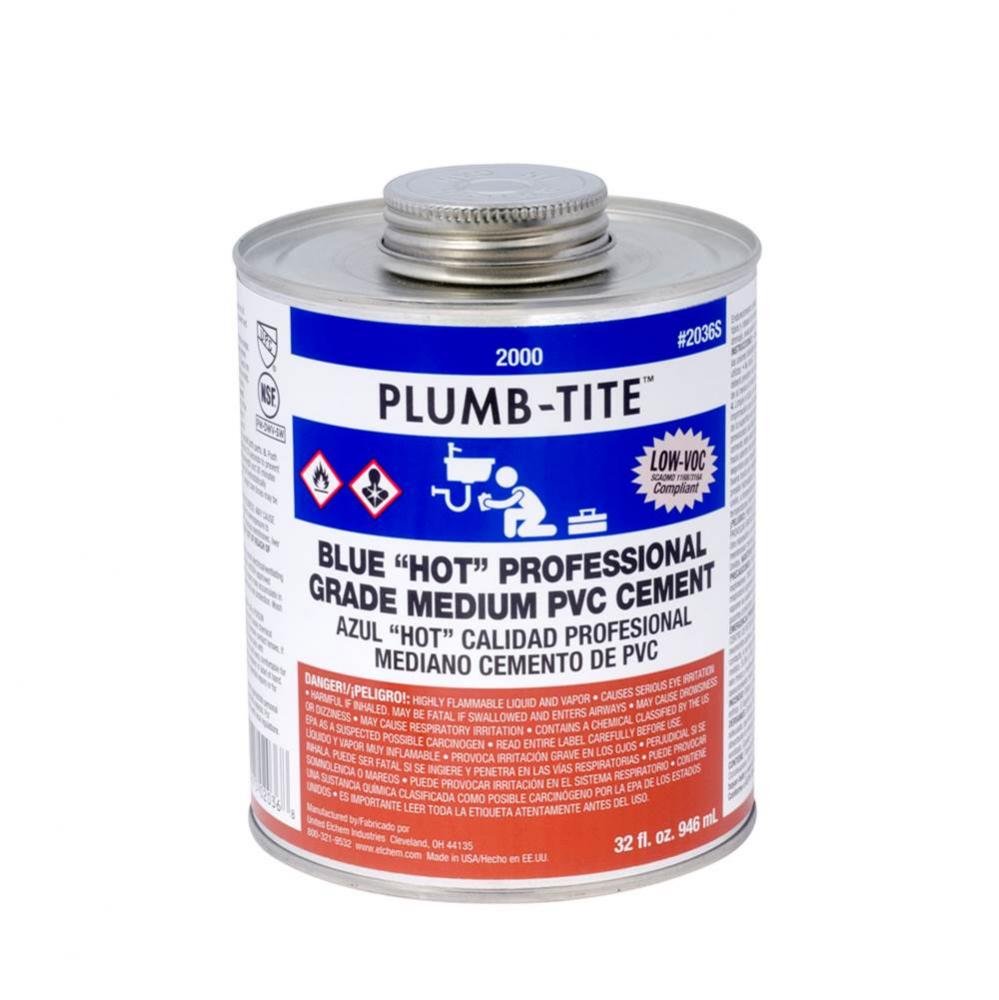 Blue Plumb-Tite Pvc Cement Qt