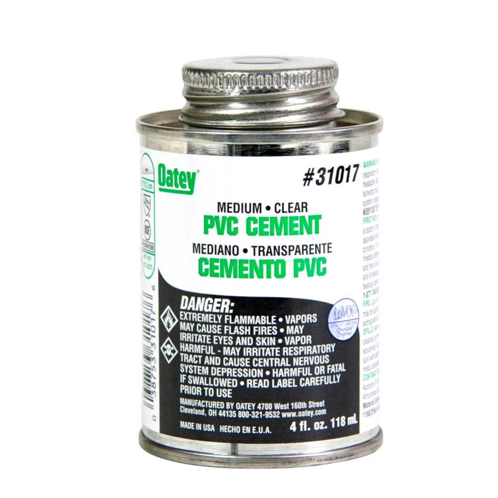 4 Oz Pvc Medium Clear Cement