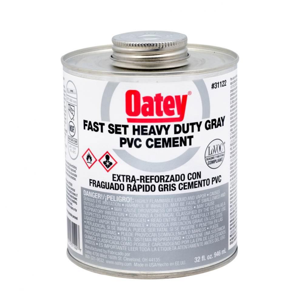 32 Oz Pvc Cement Heavy Duty Gray Fast Set