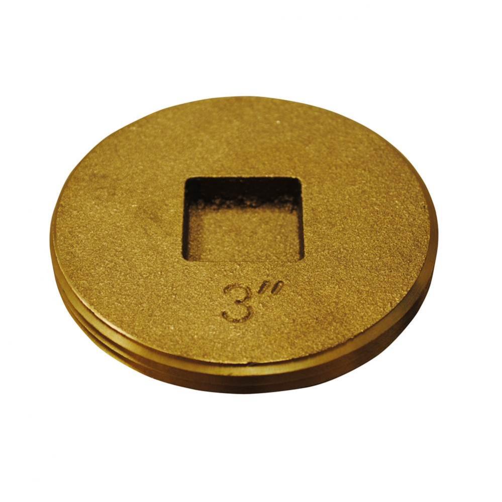 3 In. L.W. Brass Recessed Cleanout Plug