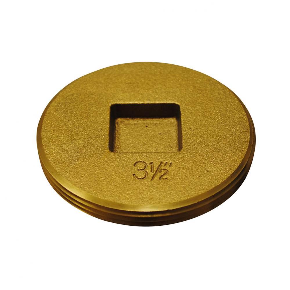 3 1/2 In. L.W. Brass Recessed Cleanout Plug