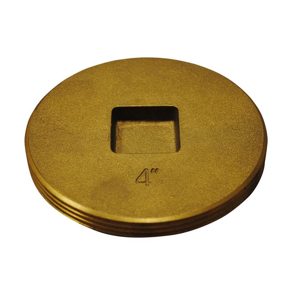 4 In. L.W. Brass Recessed Cleanout Plug