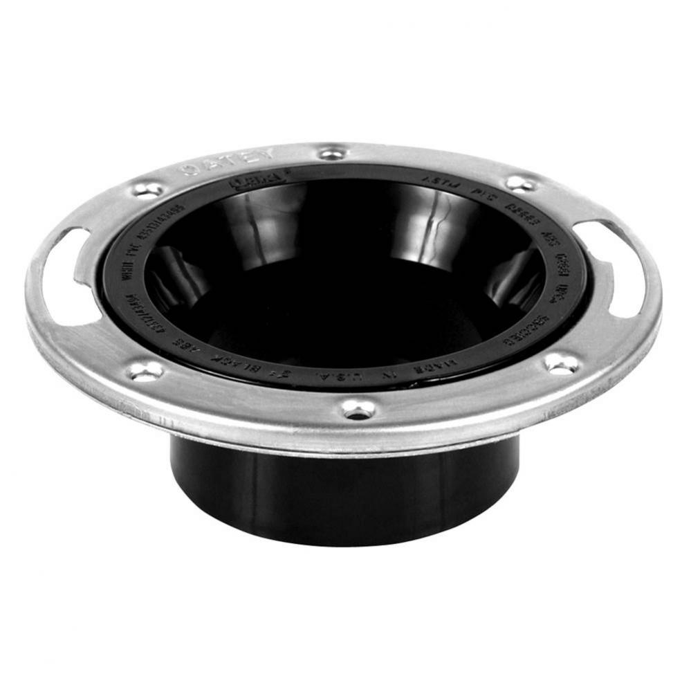 Level-Fit, 3''X4'' Hub Flange, Open, Abs, W/Ss Ring