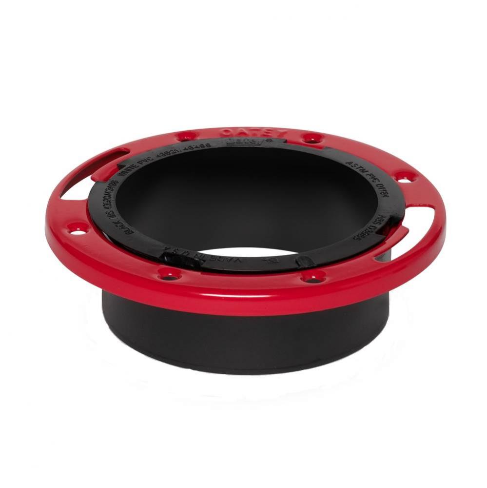 Level-Fit, 4'' Hub Flange, Open, Abs, W/Mtl Ring