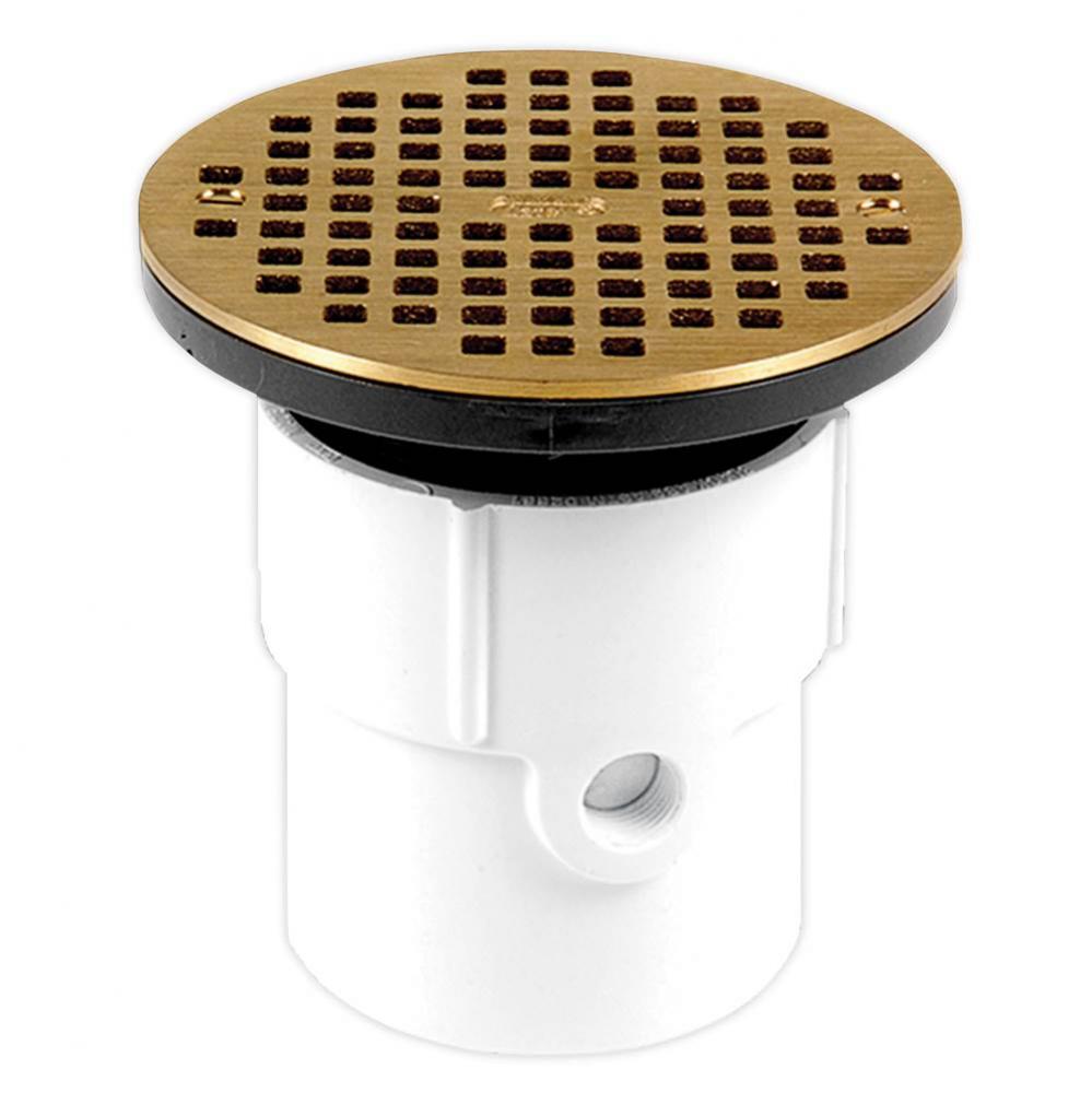 3 Or 4 In. Adjustable Pvc Drain W/Brass Strainer