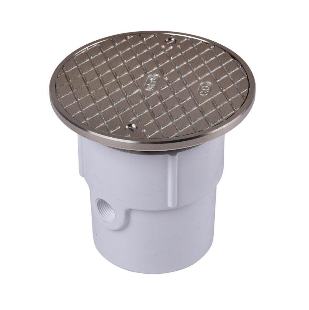 3 Or 4 In. Pvc Pipefit W/6 In. Round Nickel Cover