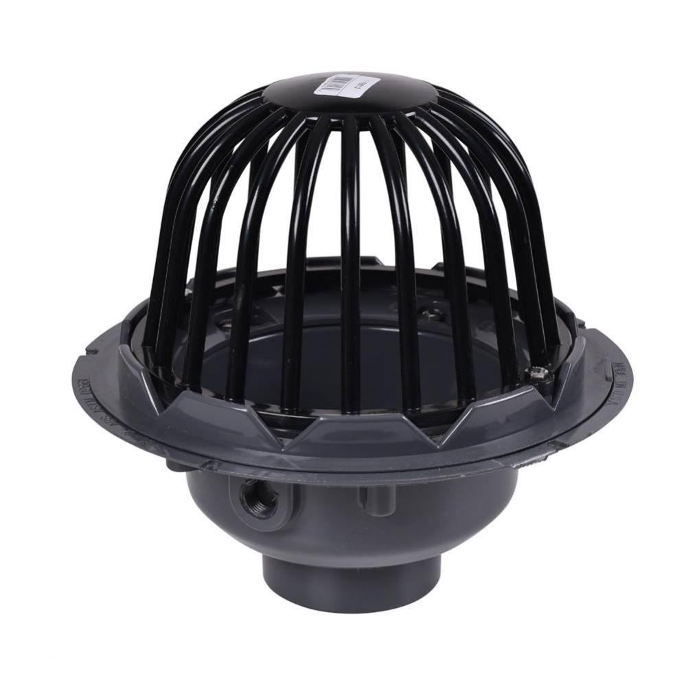 3 In. Pvc Roof Drain W/Abs Dome  Guard