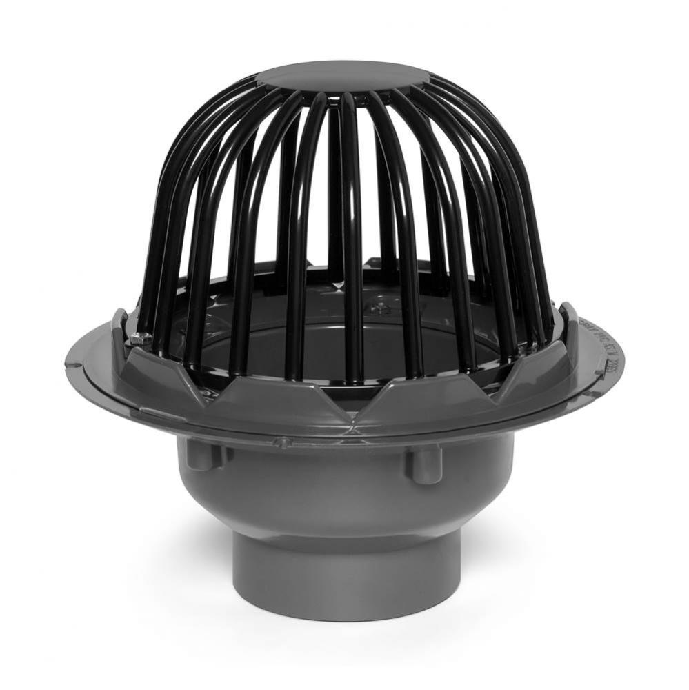 4 In. Pvc Roof Drain W/Abs Dome  Guard