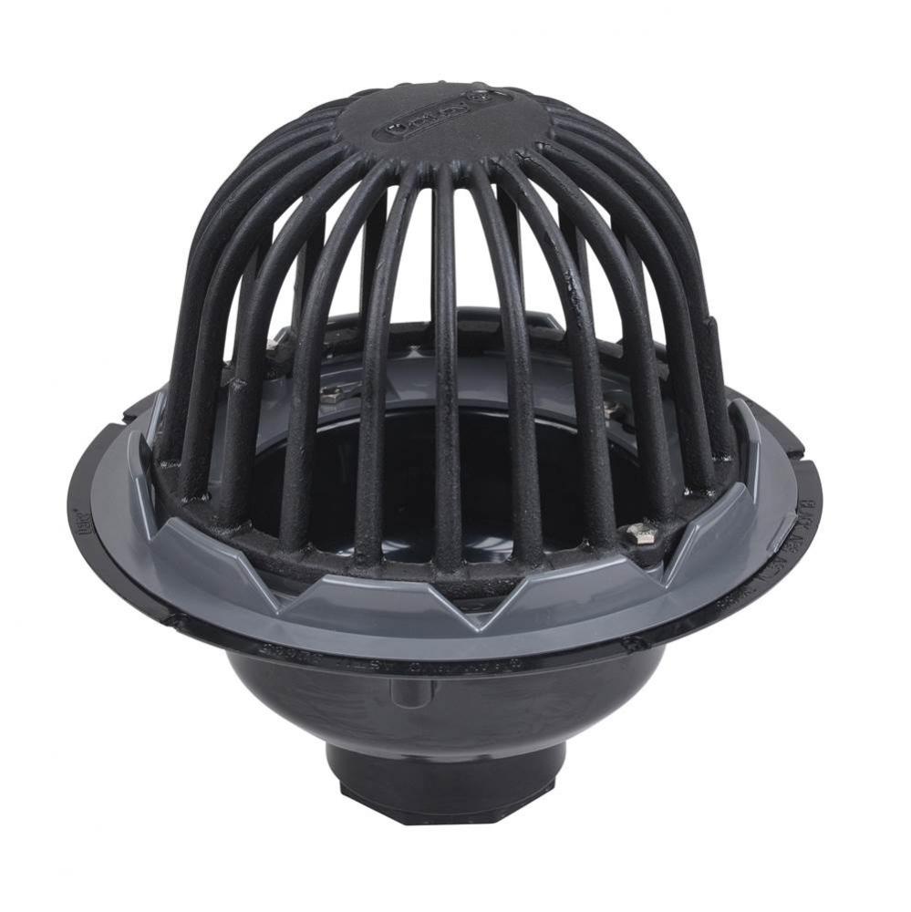 2 In. Abs Roof Drain W/Cast Iron Dome & Guard