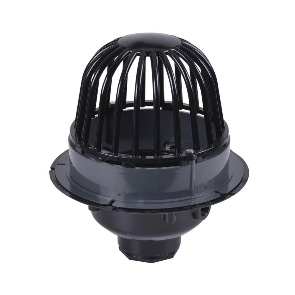 2 In. Abs Roof Drain W/Abs Dome & Dam Collar