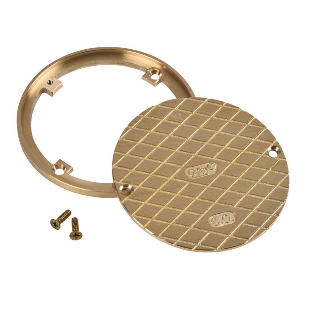 Cleanout Cover- 5 In. Round Brass And Ring