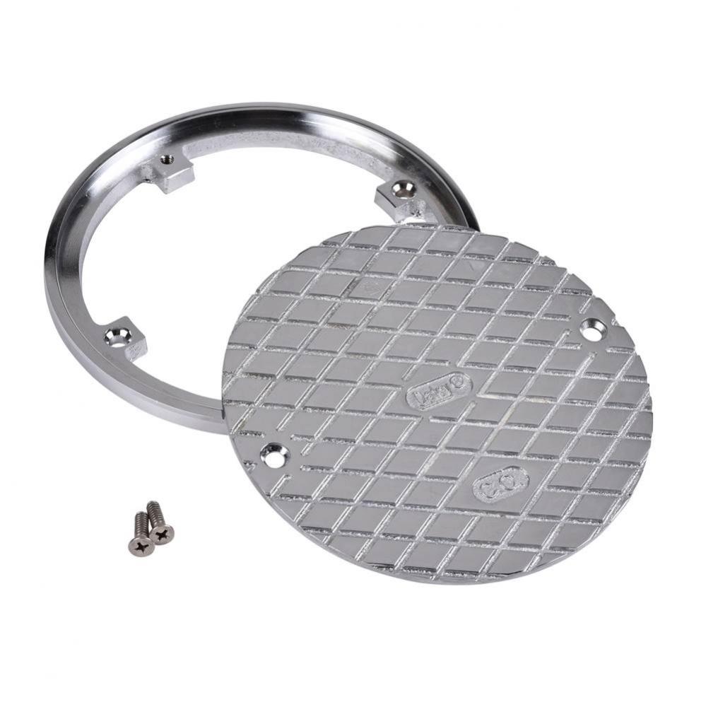 Cleanout Cover-6 In. Round Chrome And Ring