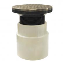 Oatey 74168 - 4 In. Adjustable Pvc Cleanout W/Nickel Cover  Ring