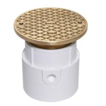 Oatey 74218 - 4 In. Adjustable Pvc Pipefit W/6 In. Round Brass Cover