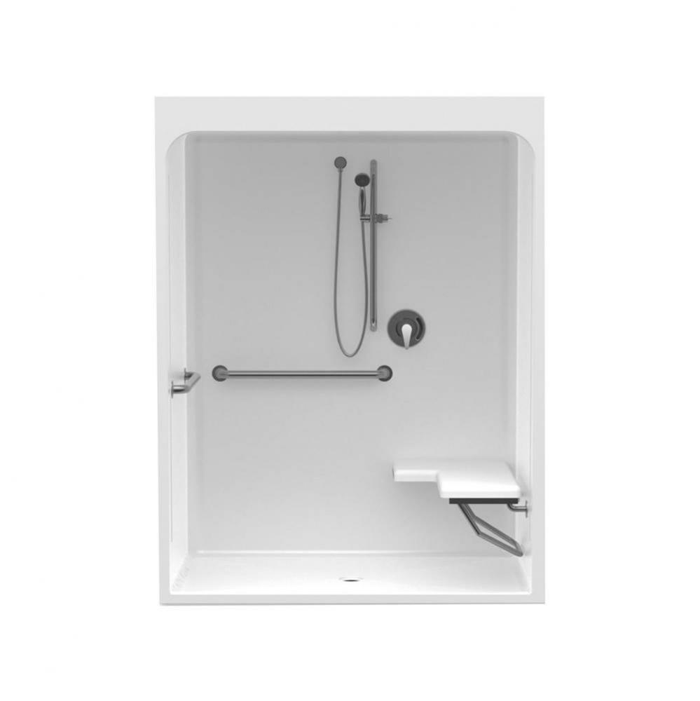 6036CFS 60 x 36 Acrylic Alcove Center Drain One-Piece Shower in White