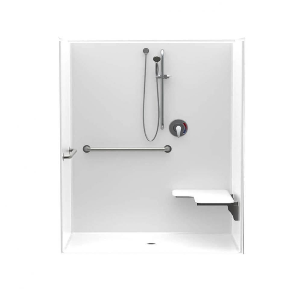 1603BFSC 60 x 34 AcrylX Alcove Center Drain One-Piece Shower in White