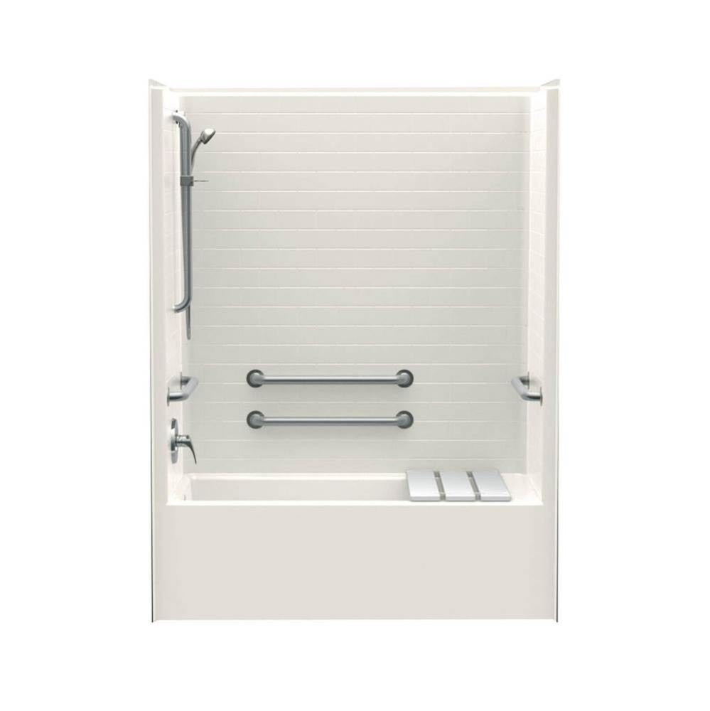 F6030STT 60 x 30 AcrylX Alcove Right Hand Drain One-Piece Tub Shower in Bone