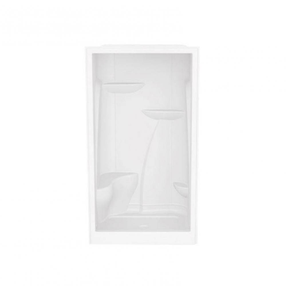 M148 48 x 36 Acrylic Alcove Center Drain One-Piece Shower in White