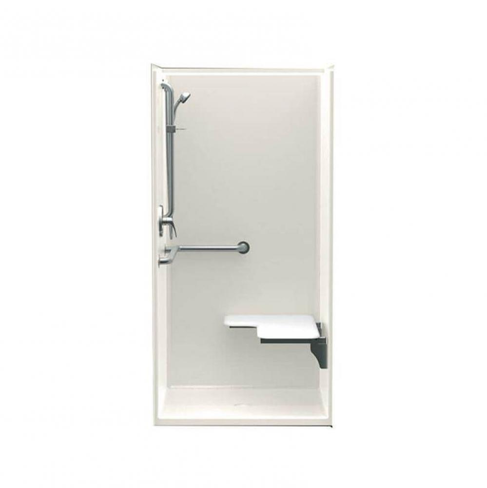 1363BFS 36 x 36 AcrylX Alcove Center Drain One-Piece Shower in Biscuit