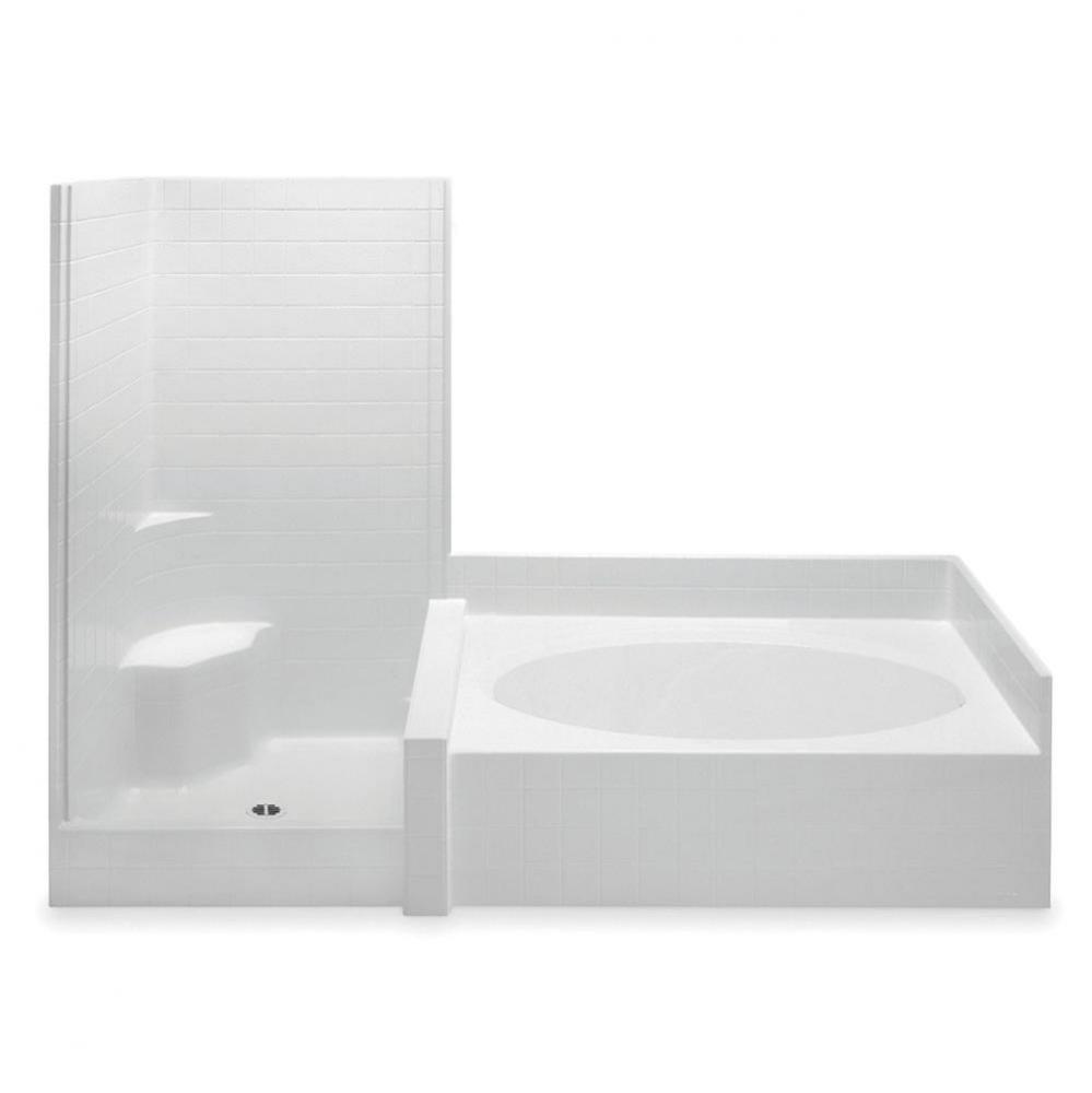 Darsey 102Sta 2-Pc Gelcoat Tub & Shwr Whirlpool With Seat