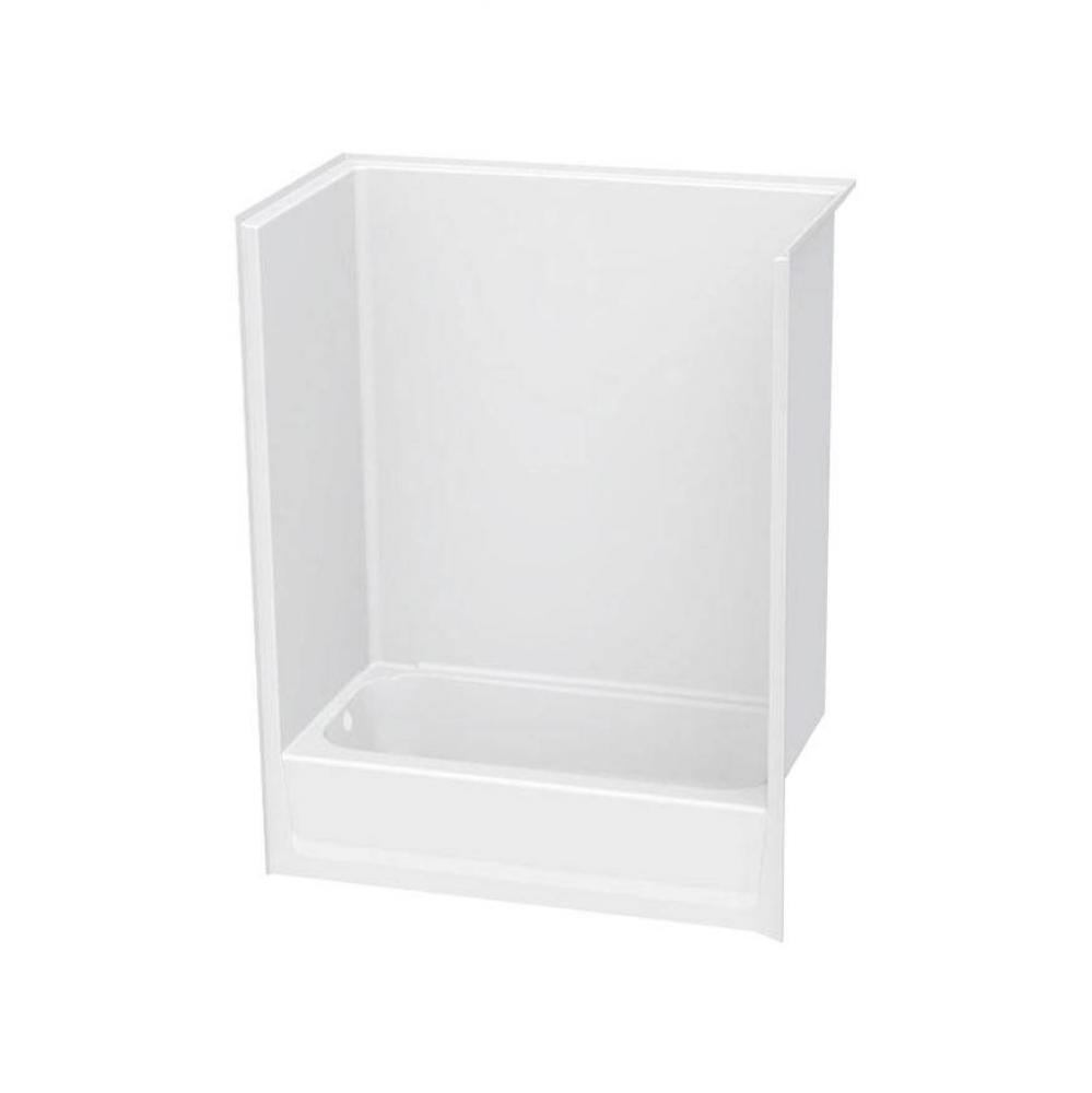 2603SMTM 60 x 32 AcrylX Alcove Left-Hand Drain One-Piece Tub Shower in White