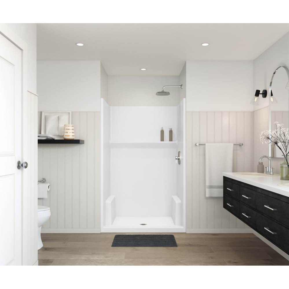 Icon SH4834 AcrylX™ Alcove Center Drain One-Piece Shower in White