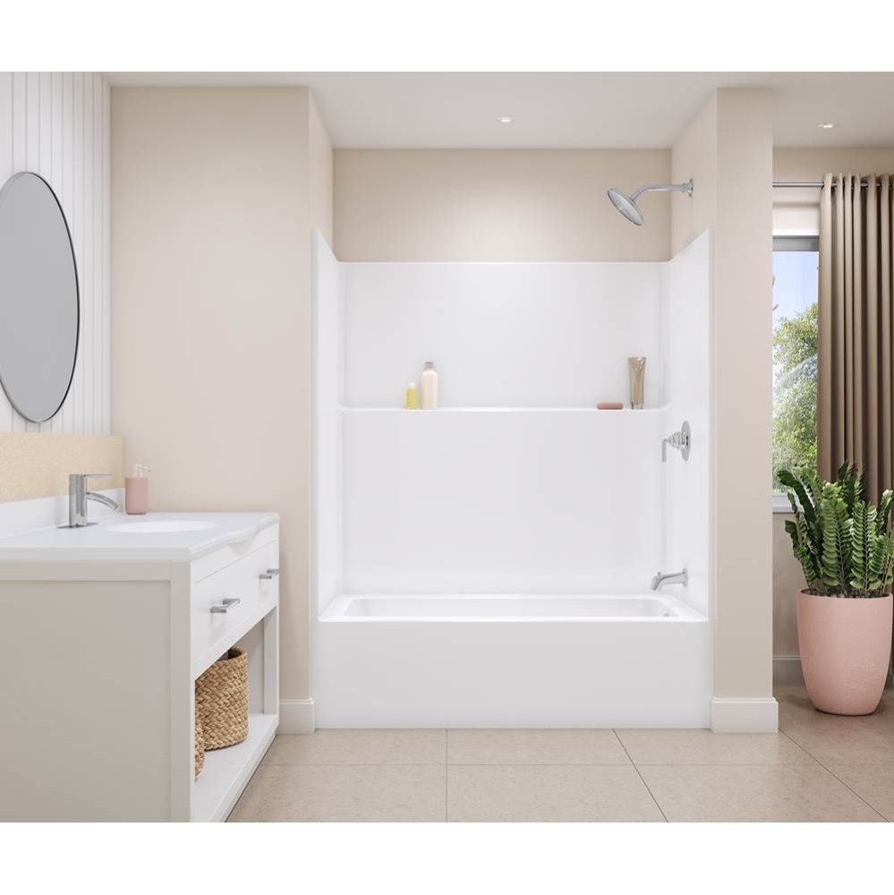 Icon TS6032X AFR Acrylx Alcove Left Hand Drain One-Piece Tub Shower in White