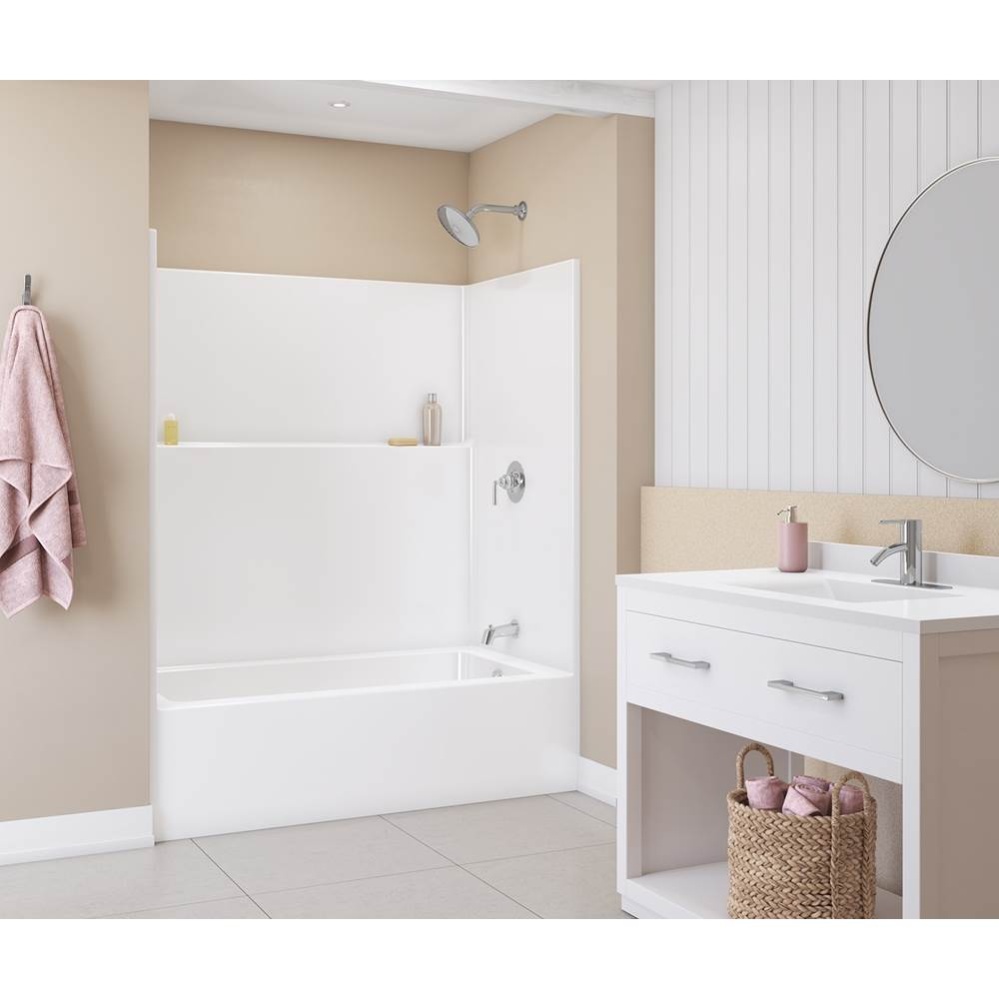 Icon TS6036X AFR Acrylx Alcove Left Hand Drain One-Piece Tub Shower in White