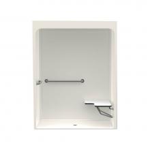 Aquatic AC003575-X2LBSR-BI - 6030BFSC 60 x 30 Acrylic Alcove Center Drain One-Piece Shower in Biscuit