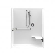 Aquatic AC003536-X2LBSL-WH - 16034BFSC 60 x 34 AcrylX Alcove Center Drain One-Piece Shower in White