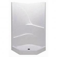 Aquatic 1382NT2P-WH - 2-Pc Gelcoat Neo-Angle Shwr