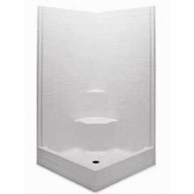 Aquatic 1422STS-WH - Gelcoat Smth Tile Corner Shwr With Seat