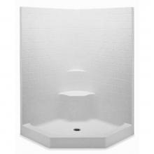Aquatic 1482SNAC-WH - Gelcoat Smth Tile Neo-Angle Shwr With Seat