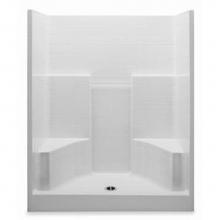 Aquatic 1603CTGN-WH - Gelcoat Textured Tile Shwr; 2 Seats